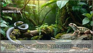 carnivores and insectivores: protein sources