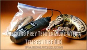 checking prey temperature with a temperature gun