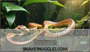 classic and wild-type corn snake varieties