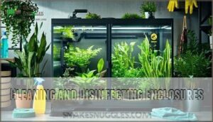 cleaning and disinfecting enclosures