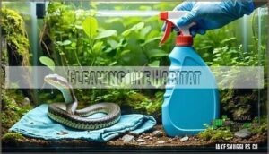 cleaning the habitat