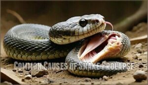 common causes of snake prolapse