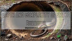 depth and complexity of snake burrows