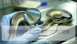 diagnosing snake skin infections