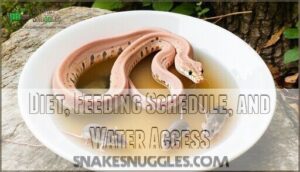 diet, feeding schedule, and water access