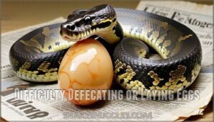 difficulty defecating or laying eggs