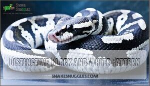 distinctive black and white pattern
