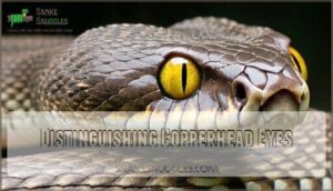 distinguishing copperhead eyes