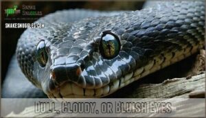 dull, cloudy, or bluish eyes