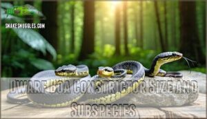 dwarf boa constrictor size and subspecies