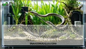 easy access for feeding and maintenance