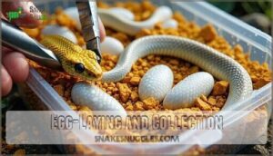 egg-laying and collection