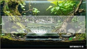 elevated bowls to reduce scale rot risk