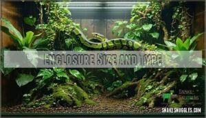 enclosure size and type