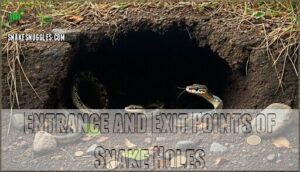 entrance and exit points of snake holes