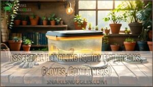 essential handling equipment (hooks, gloves, containers)