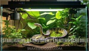 establishing a consistent lighting schedule