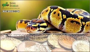 evolution of clown ball python market