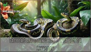 factors affecting boa constrictor lifespan