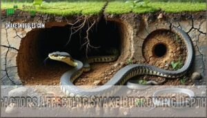 factors affecting snake burrowing depth