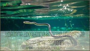 factors affecting snakes ability to stay underwater