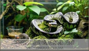 feeding live vs. frozen prey