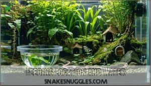 feeding location and water