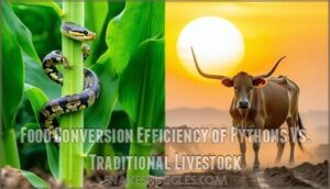food conversion efficiency of pythons vs. traditional livestock