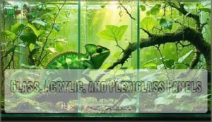 glass, acrylic, and plexiglass panels