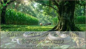 greenhouse gas emissions of reptiles compared to mammals