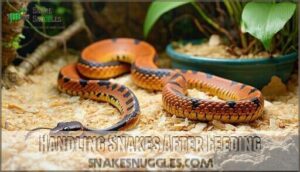 handling snakes after feeding