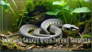handling snakes when they're stressed