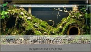 hatchlings and juveniles: smaller enclosures