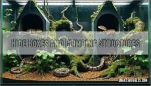 hide boxes and climbing structures
