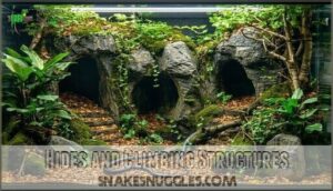 hides and climbing structures