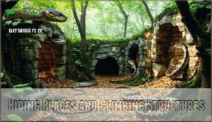 hiding places and climbing structures