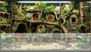 hiding spots and climbing structures