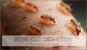 how do snake mites spread