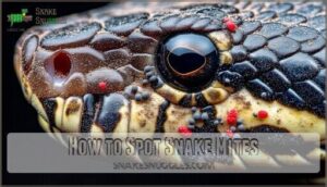 how to spot snake mites