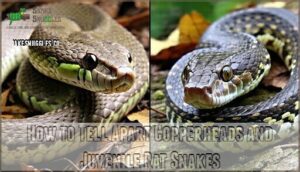 how to tell apart copperheads and juvenile rat snakes