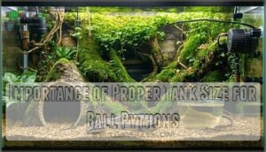 importance of proper tank size for ball pythons