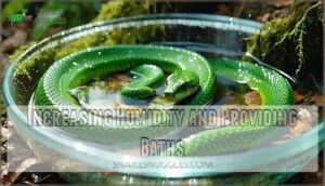 increasing humidity and providing baths