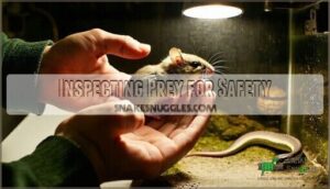 inspecting prey for safety