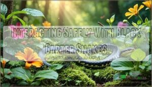interacting safely with black garter snakes