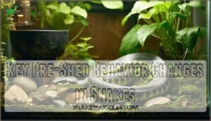 key pre-shed behavior changes in snakes