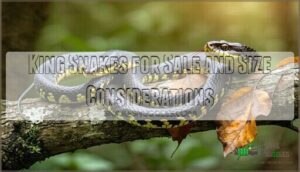 king snakes for sale and size considerations