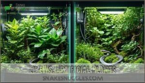 live vs. artificial plants