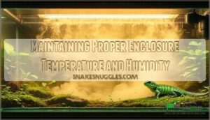 maintaining proper enclosure temperature and humidity