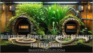 maintaining proper temperature gradients for each snake