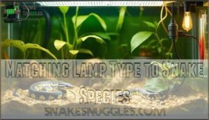 matching lamp type to snake species